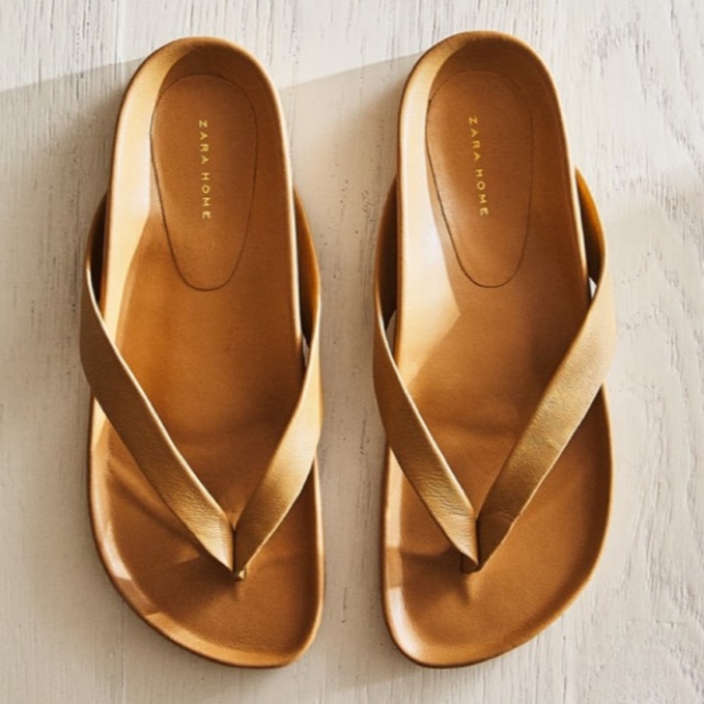Size US 7.5 brown leather sandals